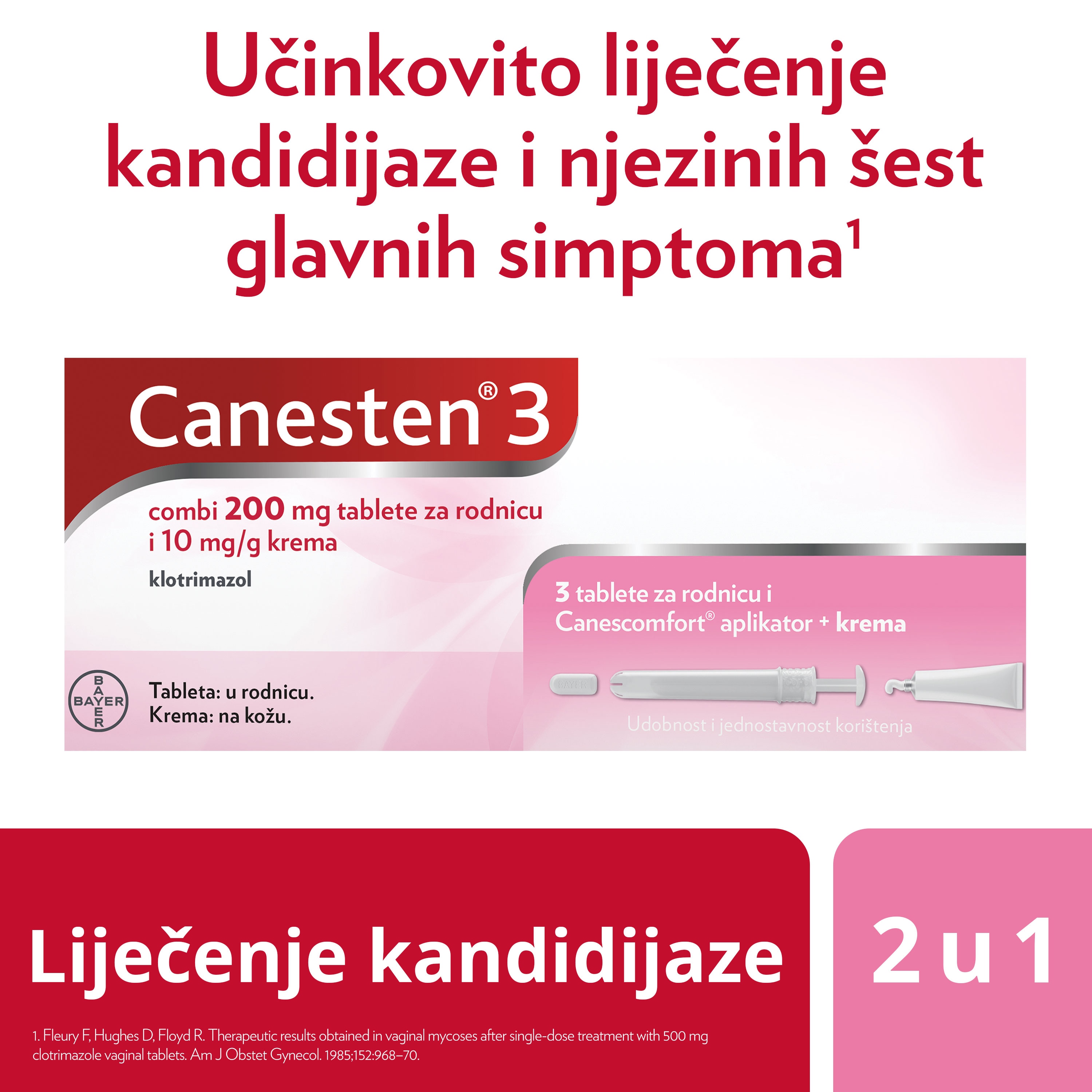 CANESTEN® 3 combi 3 tablete za rodnicu & krema